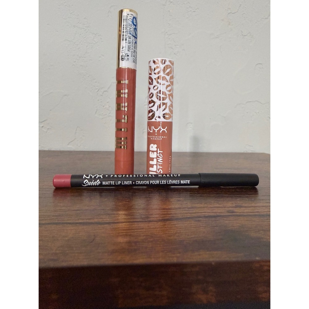 Milani NYX Nude Lip Bundle 130 Luminous Filler Instinct Suede Matte Lip Liner